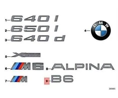 BMW 6 F06 Gran Coupe Etiketas 2013 2015 2018 Originalus 51147988554