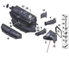 BMW 6 F06 Radiatoriaus aušinimo kairysis oro kanalas 51748050397 8050397 2016 Naujas originalus