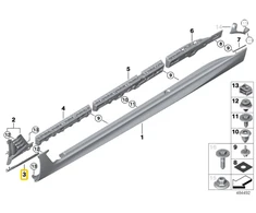 BMW 6 G32 GT Kairysis Laimpuo Modulio Laikiklis Originalus 63177854483