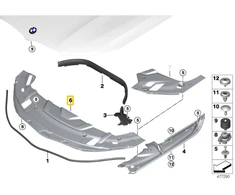 Bmw 6 G32 Gt Variklio Angos Vidurinis Dangtelis Originalus 51767438428