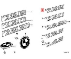Bmw 7 E23 Galinės Emblema Originalus 51141869983