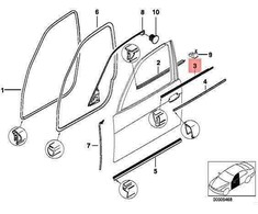 BMW 7 E38 Dešinės Durų Orinis Apatinis Originalus 51218204228