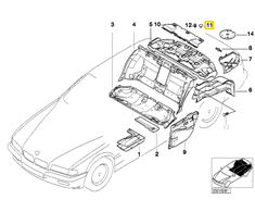 BMW 7 E38 Galinio Garsinio Izoliacijos Stiklo Klipas Originalus 51488196480