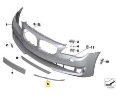 BMW 7 F01 F01 F02 FCI priekinio bamperio dešinės pusės apdailos detalės originalios 7295272