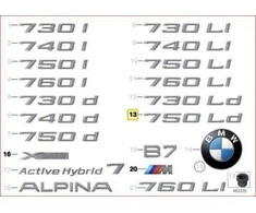 BMW 7 F02 LCI Etiketė 06 2011 05 2015 Originalus 51147315513