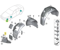 BMW 7 G11 G12 Dešinės Apatinė Danga Originalus 51757493368