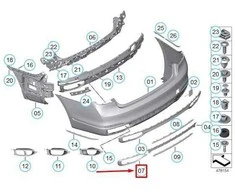 BMW 7 G11 G12 Kairysis Guminis Strypas Originalus 51127369919