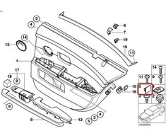BMW 7 serija E65 E66 02-08 priekinės galinės durų panelės dangtelio kištukas tamsiai sidabrinis ORIGINALUS