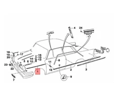 BMW 700 molding šoninė panelė priekinė kairė originali 51135001705
