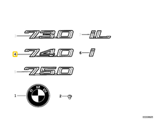 Bmw 740 7 E32 E38 Galinio Emblema Lipdukas Originalus 51148139836