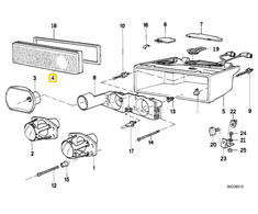 BMW 8 E31 Kairysis Žibintų Stiklas Originalus 63128354531
