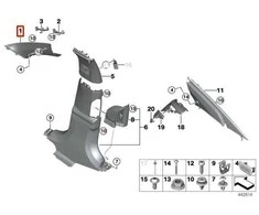 BMW A Pillar Trim Alcantara Dešinė 7 G11 G12 Originalus 51437392498