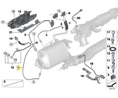 BMW Abgastemperatursensor 3 F30 F31 F34 4 F32 F33 F36 5 F07 F10 F11 6 F06 F12 F13 X3 F25 X4 F26 X5 F15 X6 F16 Originalus 13628514929