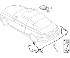 BMW Aerial Bumper TV DAB 3 E93 E93 LCI Originalus 65206947252