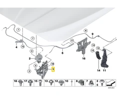 BMW Aktyvus Gaubto Užraktas 5 F10 F11 6 F06 F12 F13 7 F01 F02 Originalus 51237184442