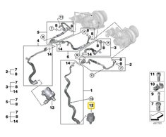 BMW Auxiliary water pump Originalus 11519424349 5' G30 (07/2018 — 12/2019) 7' G11 LCI (01/2018 — 12/2019) 7' G12 LCI (01/2018 — 12/2019) 8' G14 (10/2017 — 12/2019) 8' G15 (10/2017 — 12/2019) 8' G16 Gran Coupé (05/2018 — 12/2019)