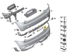 BMW baigimo galinis rūko žibintas 51127320815