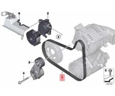 BMW briaunuotas diržas F20 F21 F30 F31 11287603348