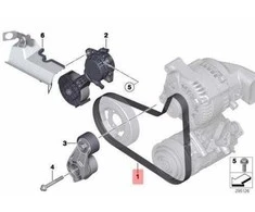 BMW briaunuotas diržas F20 F21 F30 F31 11287603348