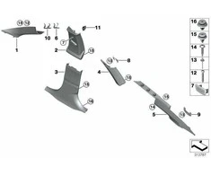 BMW Clip Su Švelniu 3 F34 GT 5 F10 7 F01 Originalus 07147145753