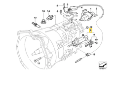 BMW Clutch actuator with position sensor Originalus 21547507022 3' E46