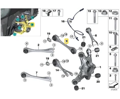 BMW Dešinė Žemutinė Galinė Pakabos Valdymo Šaka I8 I12 I15 Originalus 33326862216