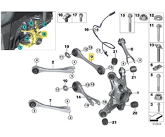 BMW Dešinė Žemutinė Galinė Pakabos Valdymo Šaka I8 I12 I15 Originalus 33326862216