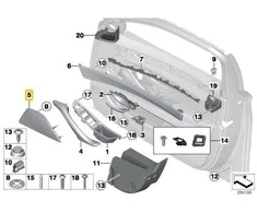 Bmw Dešinės Garsiakalbio Dangtis 5 F10 F11 Originalus 51417225978