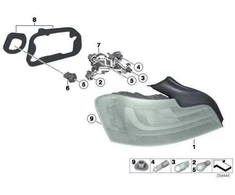 BMW Dešinieji Žibintai E88 E82 2006 2013 Originalus 63217327274