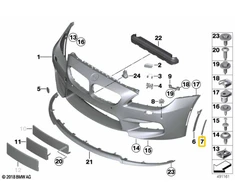 BMW Dešinysis Priekinis Bumperio Atspindėtuvėlė F06 F12 F13 63147843566 Originalus 63147843566