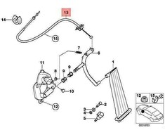BMW droselinės sklendės trosas 35411164595 Genune