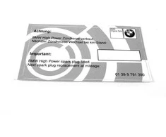 BMW E28 E30 E31 E32 uždegimo žvakių serviso lipdukas GENUINALUS 01399791390