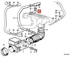 BMW E30 318i kupė sedanas M10 variklio oro žarna originali 11631286273
