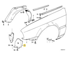 BMW E30 BMW Classic Motorsport Dešinės Vidurinė Dalis Originalus 51711933828