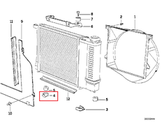 BMW E30 E31 E32 E34 RADIATORIAUS Tvirtinimo laikikliai 10MM Originalūs 17111178449