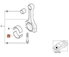 BMW E30 E36 E39 E46 E83 330Ci X5 325i ORIGINAL Varžtas sujungimo guolis Raudonas