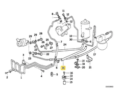 BMW E34 E32 Hidraulinio Vairo Atpakalų Vamzdis Originalus 32411141457
