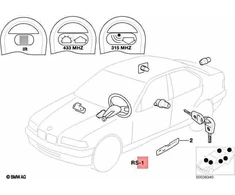 BMW E36 3 Blokavimo Sistema EWS Valdymo Blokas Originalus 51219068943