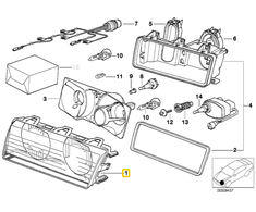 Bmw E36 3' Dešinė Geltona Streuscheibe Originalus 63121393360
