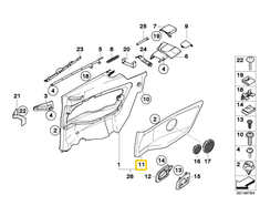 BMW E36 3' Einsatz Seitenverkleidung link 1992 1999 Originalus 51438203441
