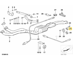 BMW E36 Auslašo Žiedo Žiedo Dėžės Originalus 18111723721