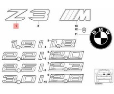 BMW E36 emblema su ženkliuku Originalus 51148401822