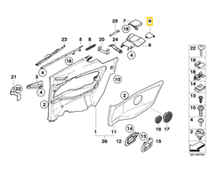 BMW E36 kairės pusės dangtelis kietajam stoglangiui tvirtinti originalus 51438172803