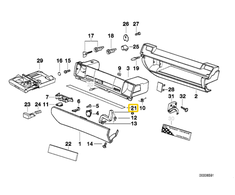 BMW E36 Priekinis Gėlavietės Dėžutės Atramos Filtras Originalus 51164196921