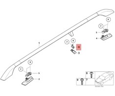 BMW E36 stogo bėgio adapteris, centrinis dešinysis originalus 51138183318