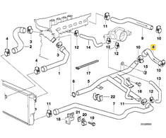 Bmw E38 7 Radiator Engine Return Hose Line Originalus 64218391118