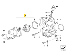 BMW E38 7 Termostato Anschlussstutzen Originalus 11531436852