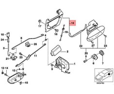 BMW E38 Carrier išorinių durų rankena galinė kairė originali 51228245345