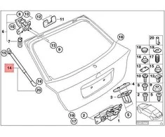 BMW E46 3 Gasdruckfeder 2000 2004 Originalus 51247069907