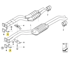 Bmw E46 3 Z3 E36 Išmetimo Sistemos Flangas Originalus 18107506146